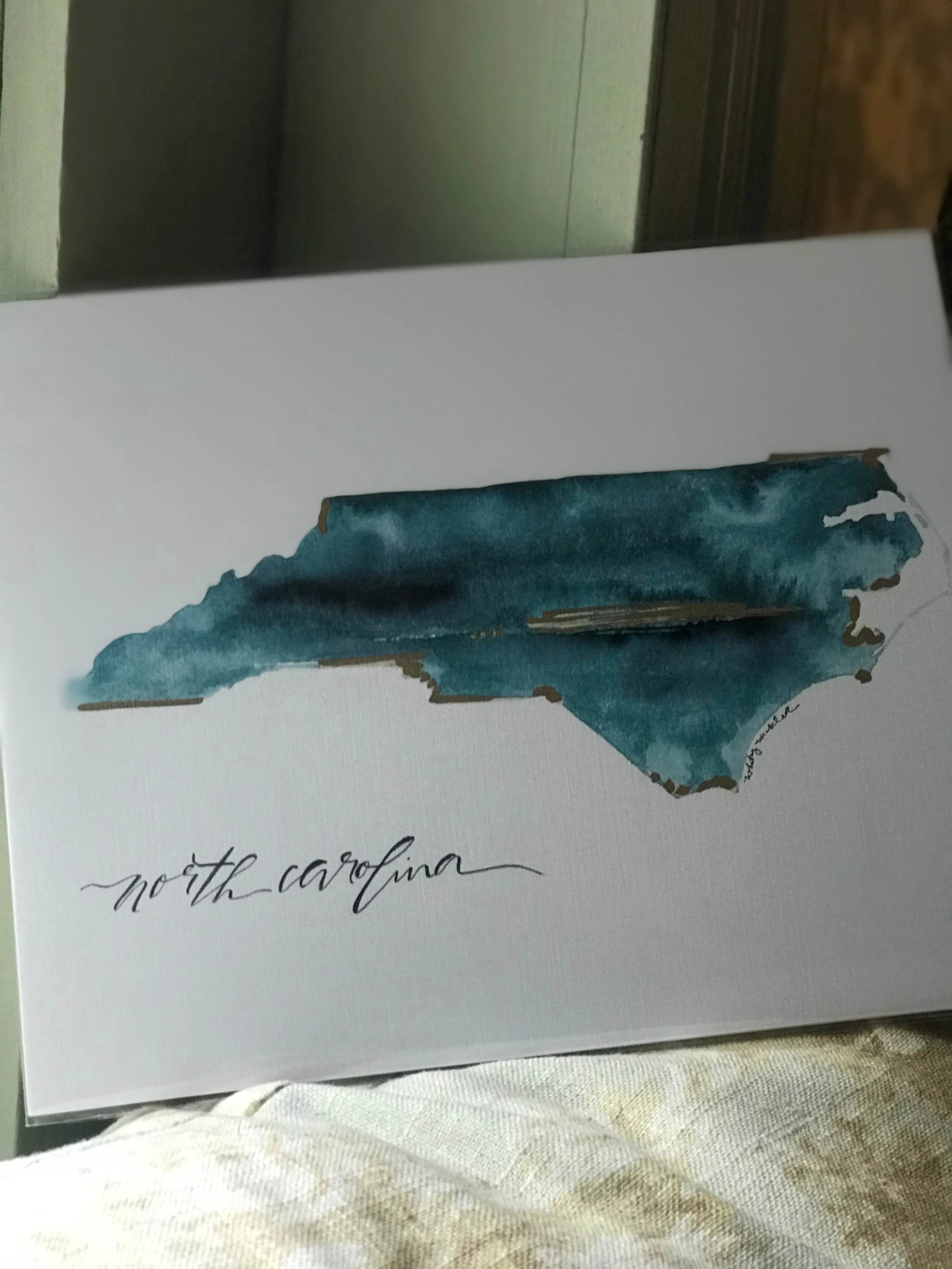State Watercolor by Local Artist, multiple styles
