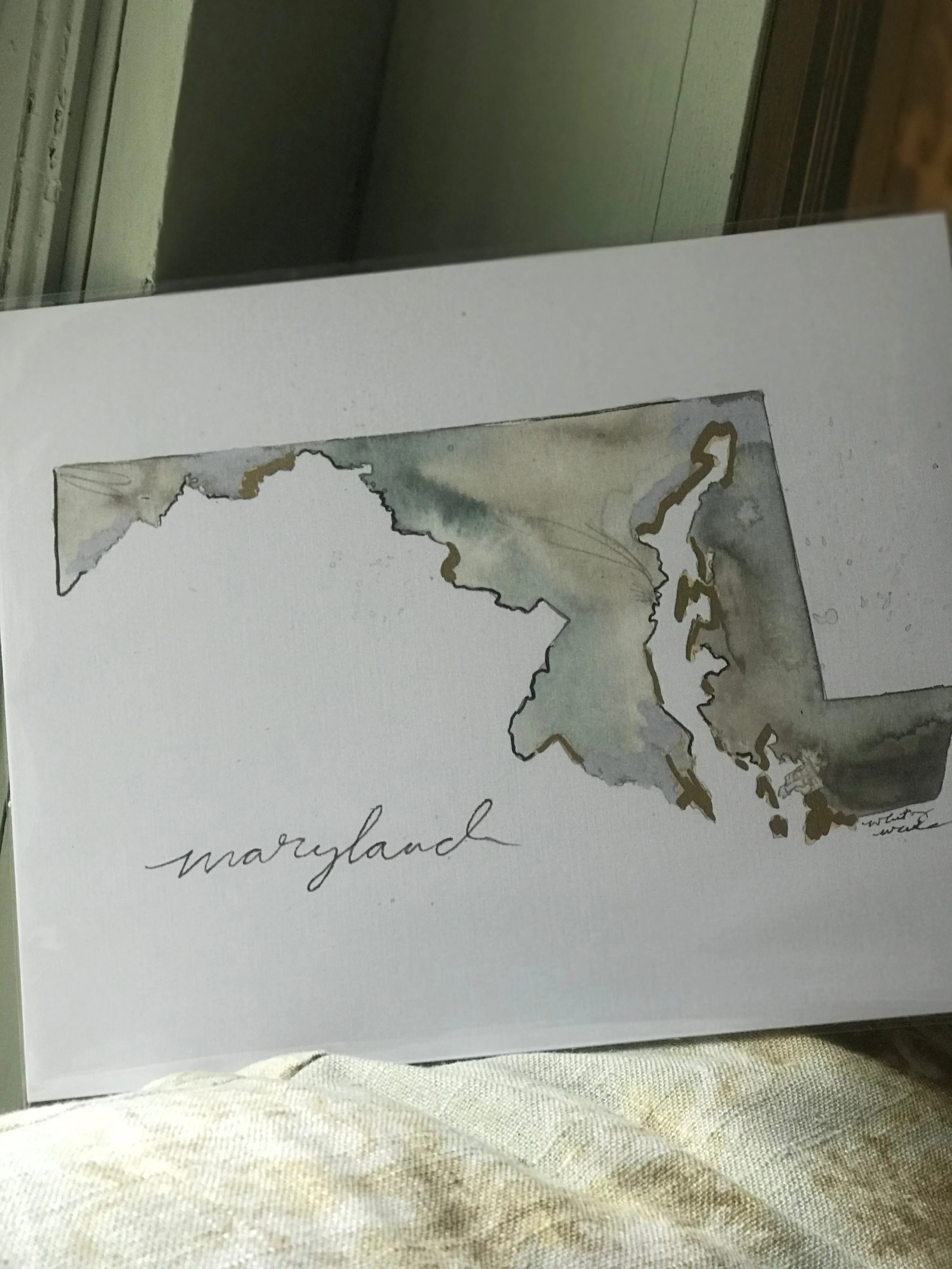 State Watercolor by Local Artist, multiple styles