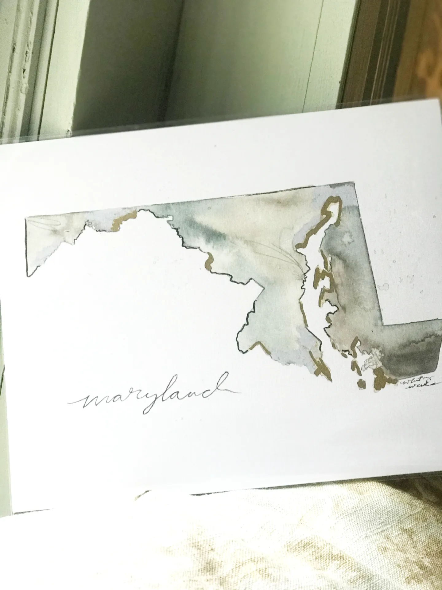 State Watercolor by Local Artist, multiple styles