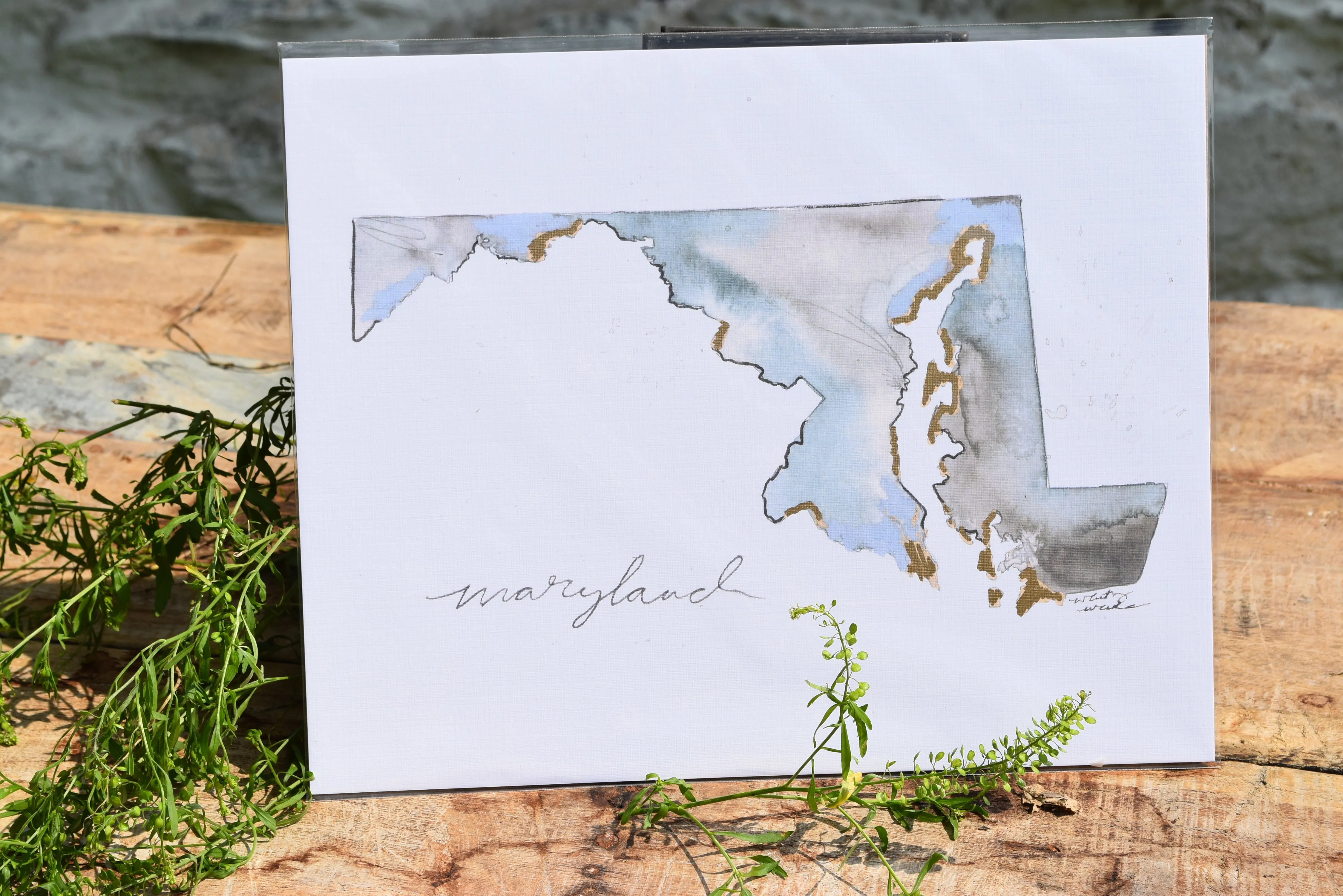 State Watercolor by Local Artist, multiple styles
