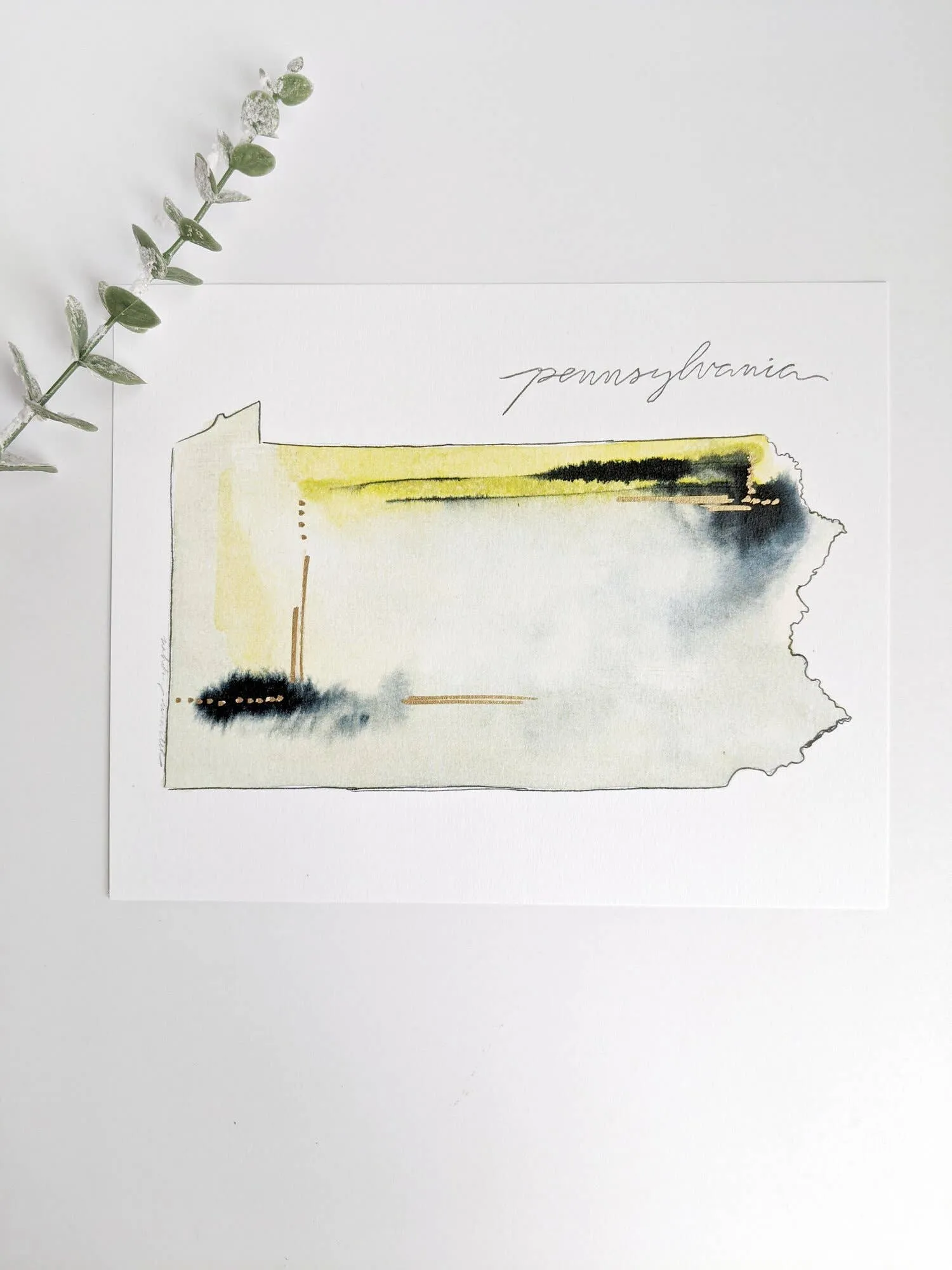 State Watercolor by Local Artist, multiple styles
