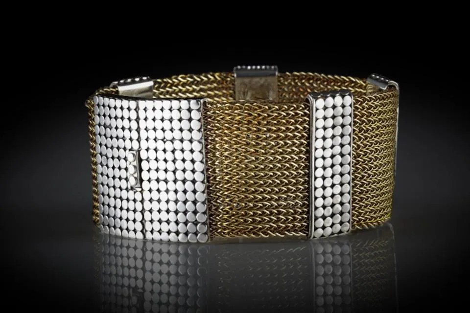 Sterling Silver and Woven Brass Wire Handcrafted Sumba Bracelet