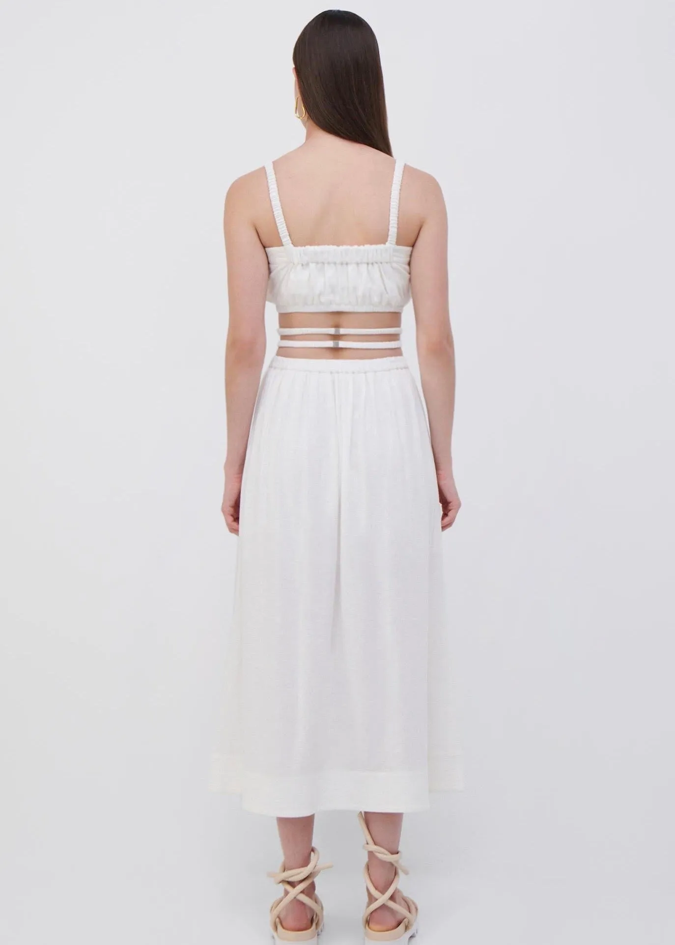 Stevie Linen Skirt (White)