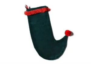Stocking Pine Velvet with Trim