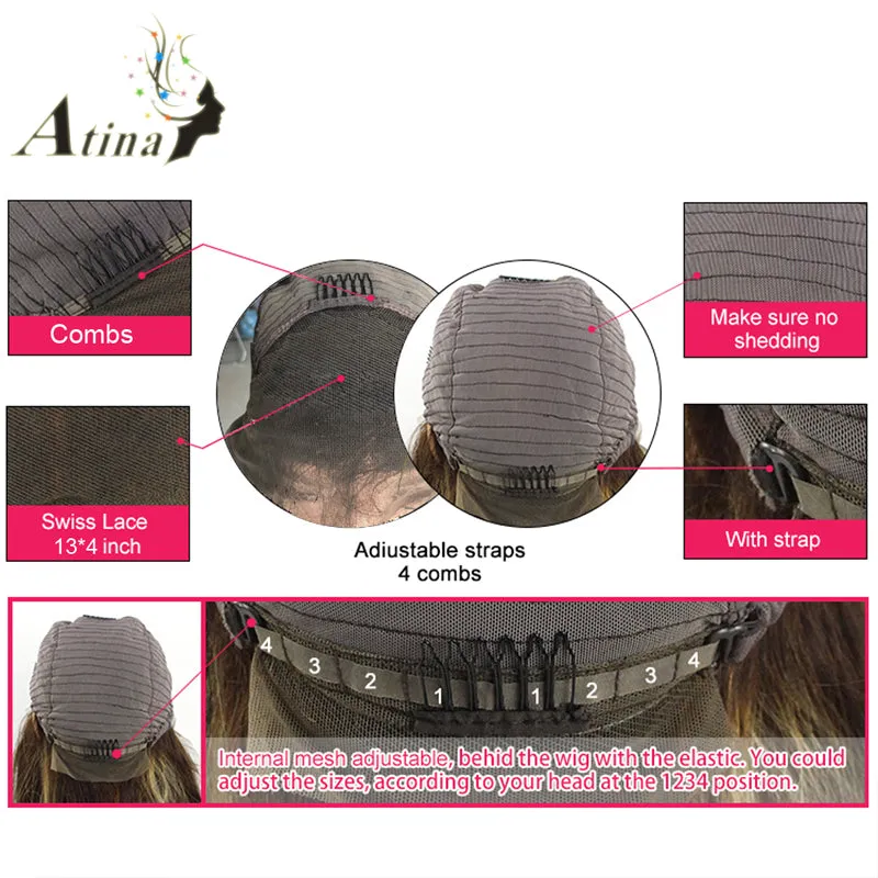 Straight 13x4 Glueless Lace Wigs with Bangs 100% Human Hair