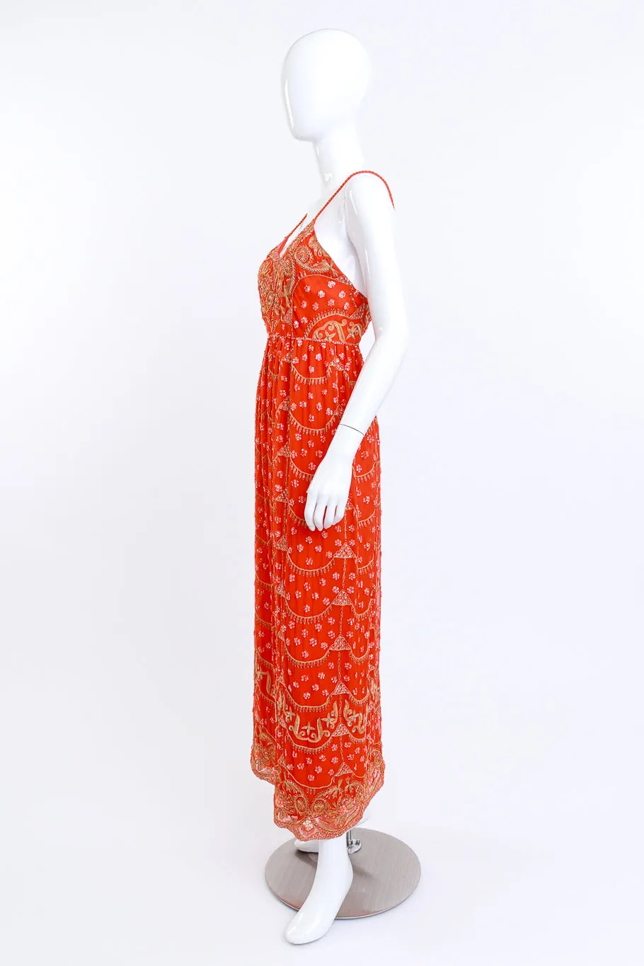 Strappy Silk Sequin & Bead Dress