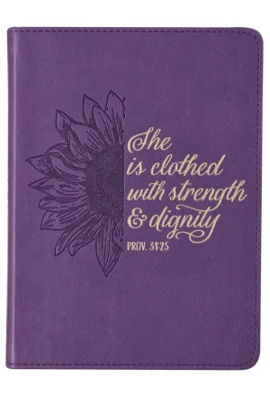 Strength & Dignity Purple Sunflower Handy-Sized LuxLeather Journal
