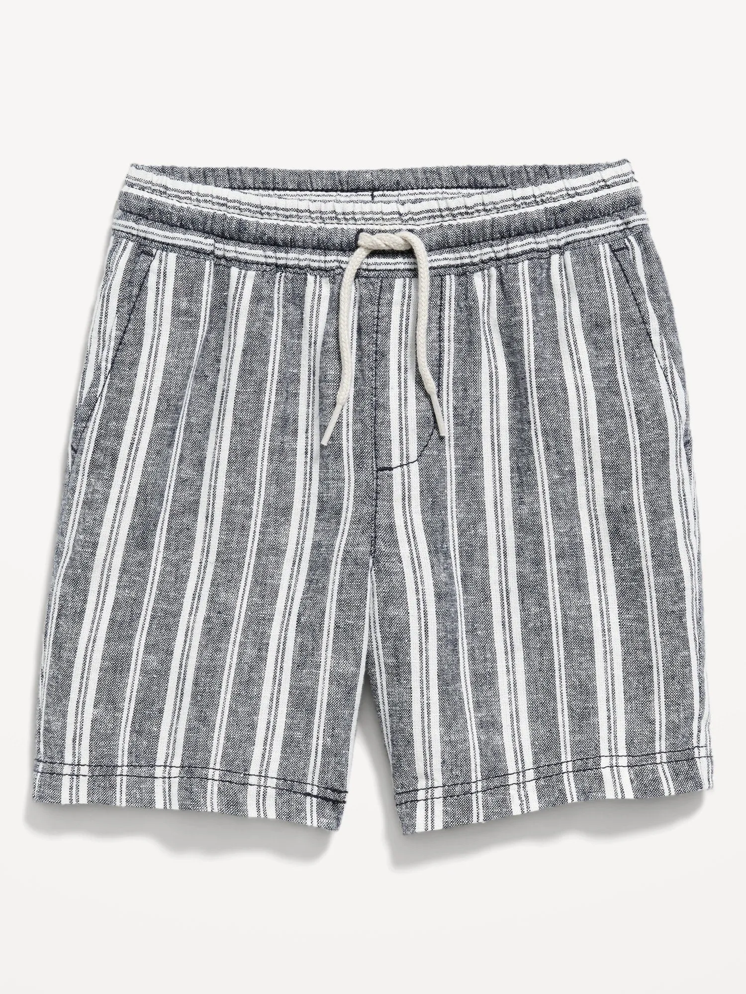Striped Linen-Blend Drawstring Pull-On Shorts for Toddler Boys
