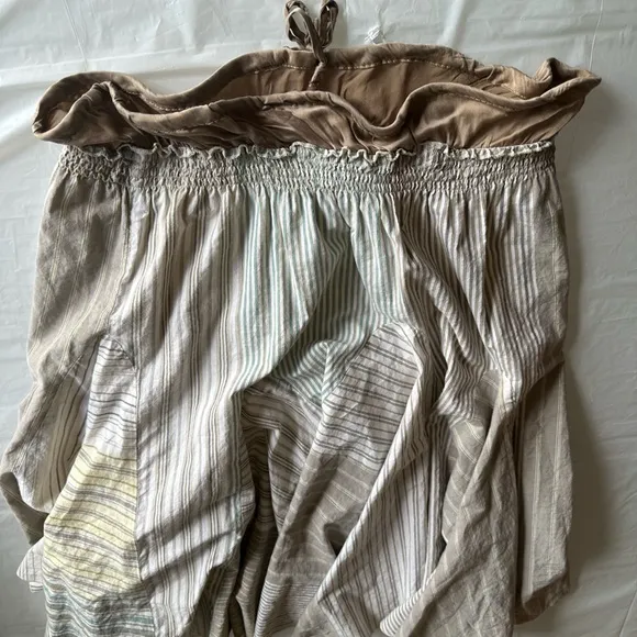 Striped Linen Patchwork Skirt