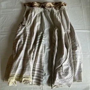 Striped Linen Patchwork Skirt