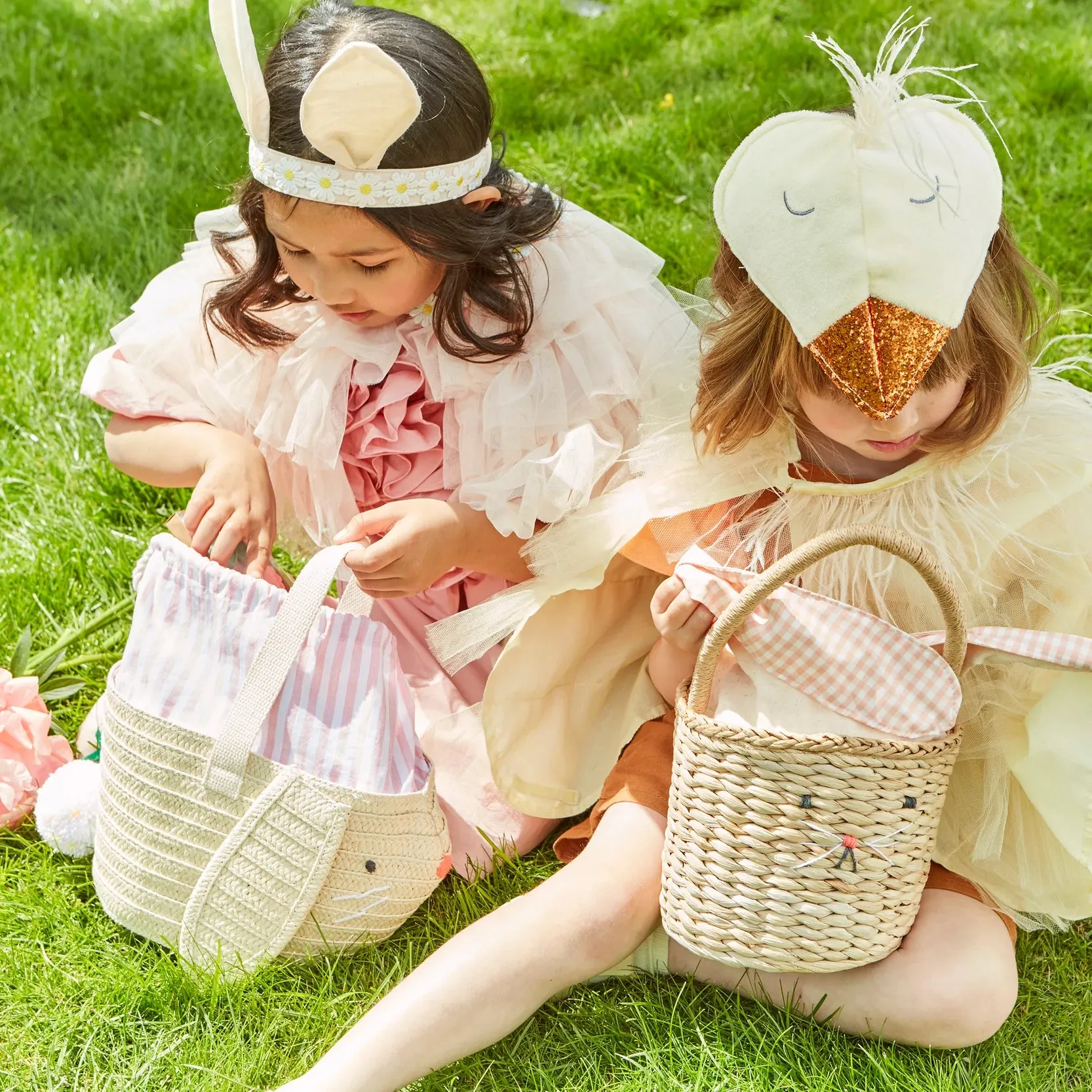Stripy Ear Bunny Basket Bag