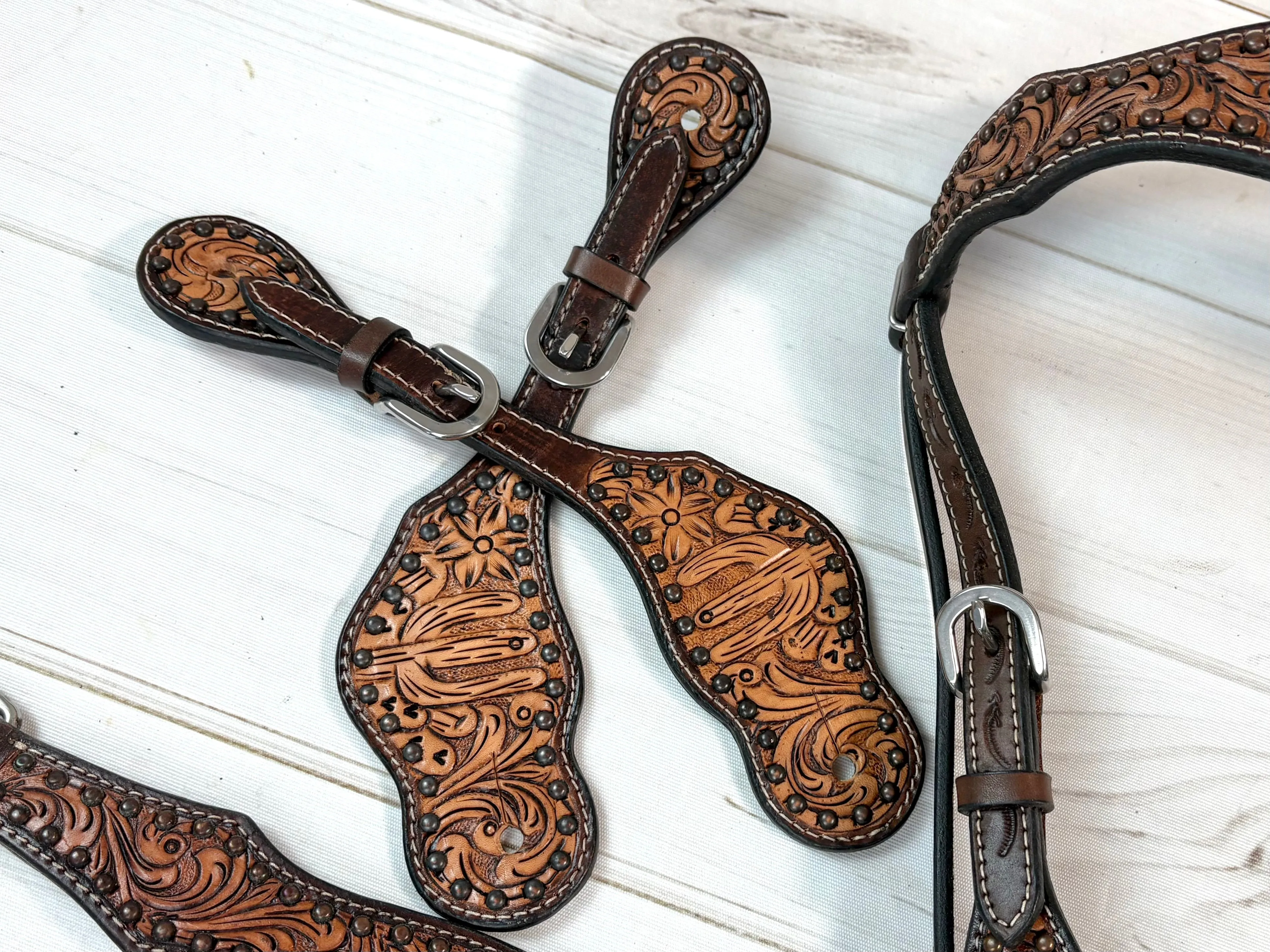 Studded Desert Cactus Spur Straps