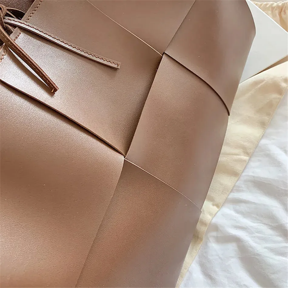 Stylish Leather Woven Bag for Women