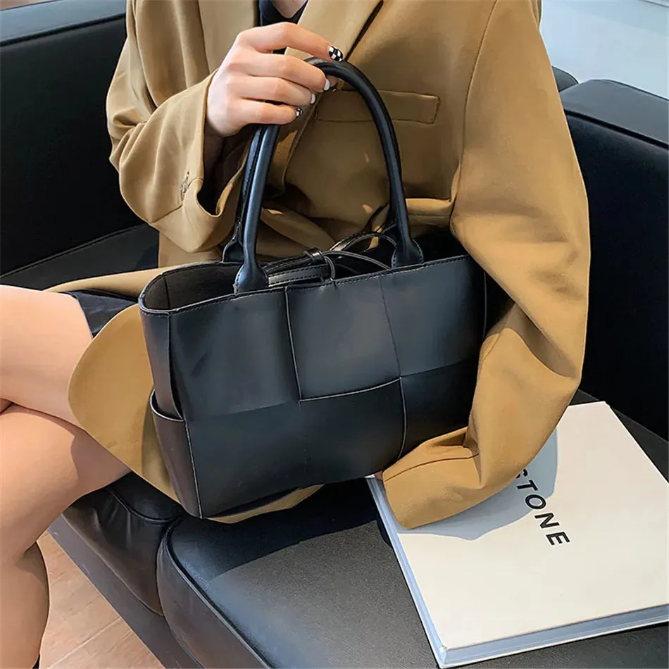 Stylish Leather Woven Bag for Women