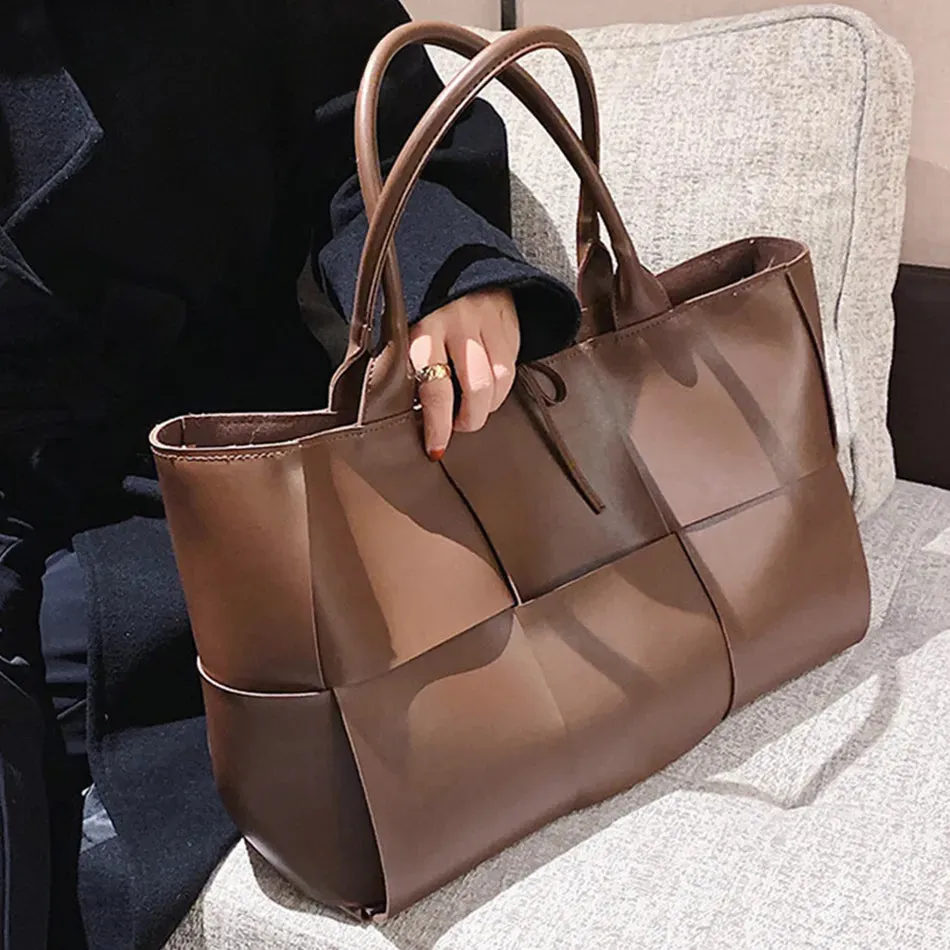 Stylish Leather Woven Bag for Women