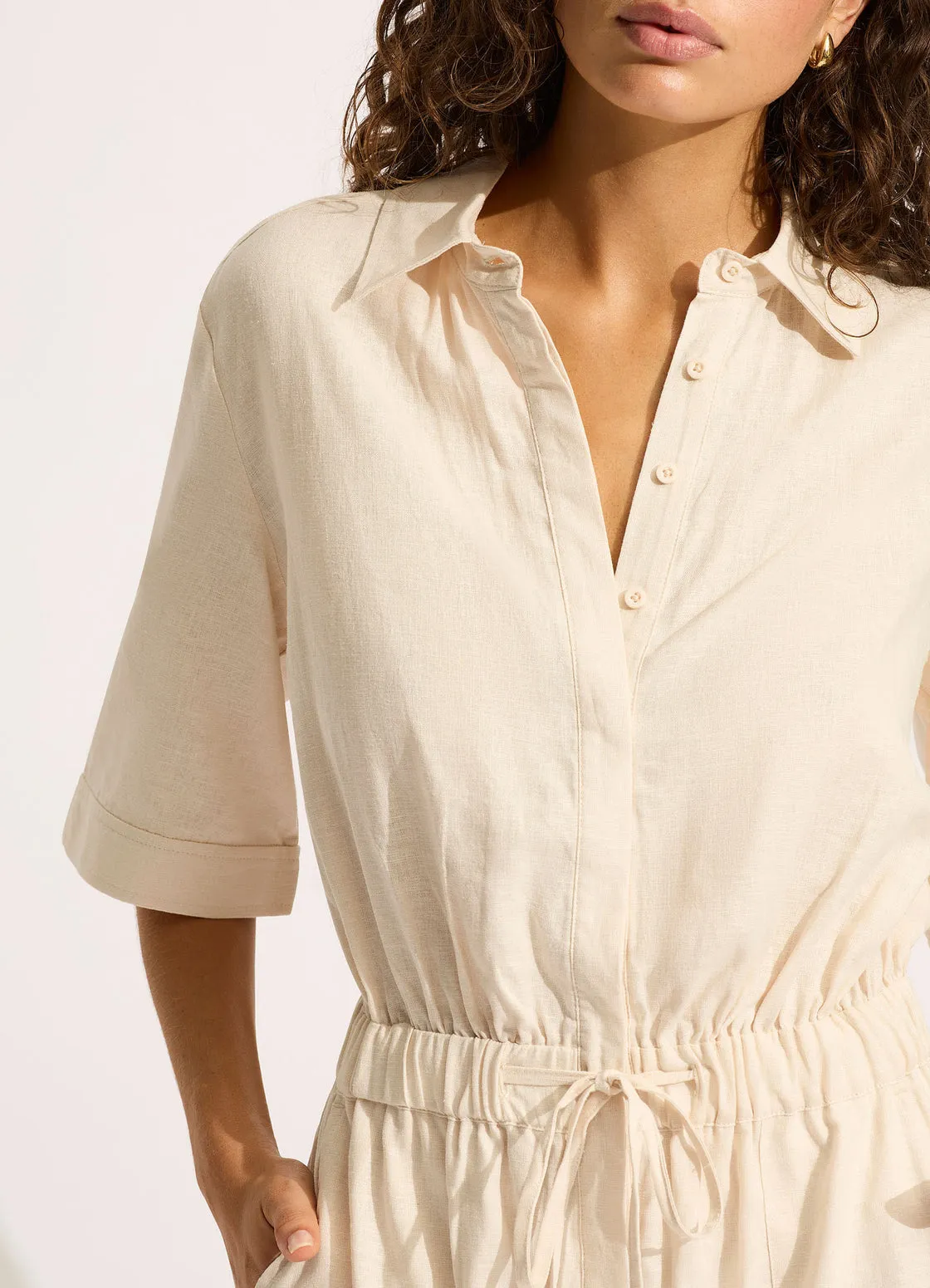 Sunside Playsuit Ecru