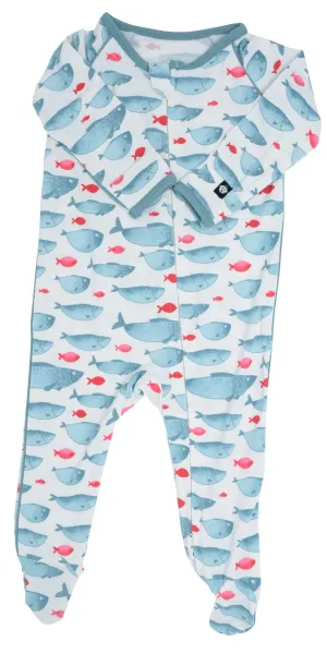 Sweet Bamboo Fabulous Fish Piped Footie with Zipper