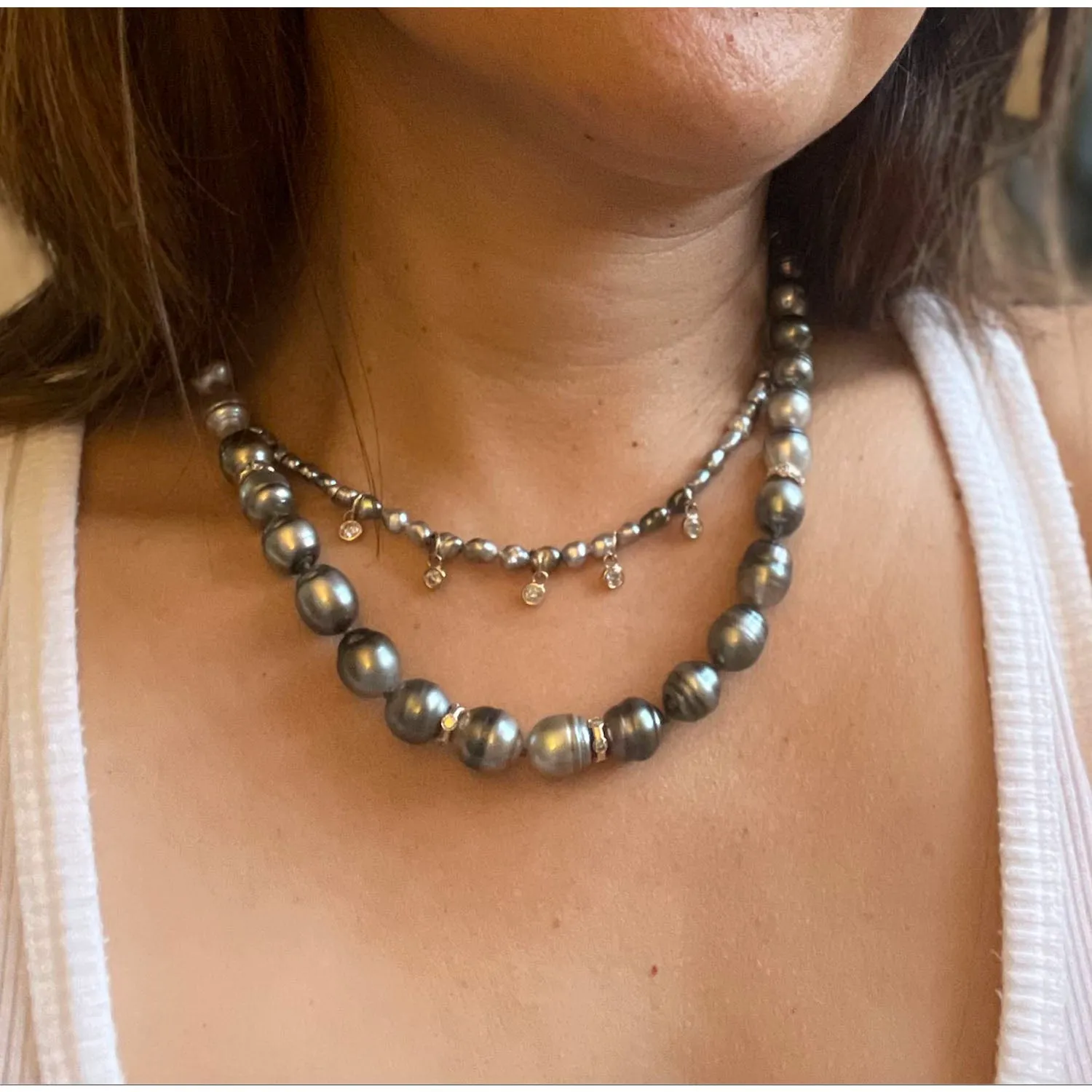 Tahitian Pearl with Diamond accents