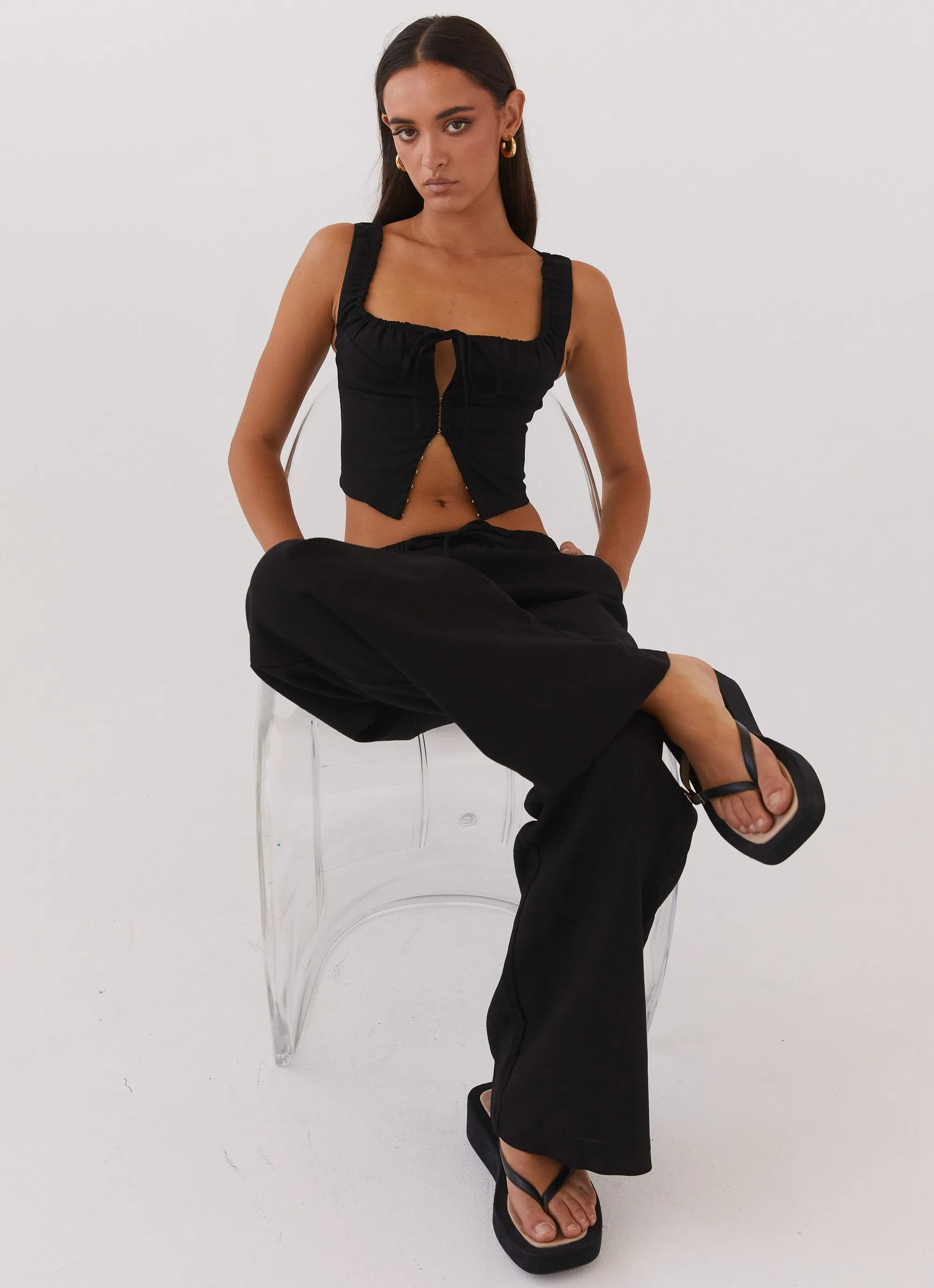 Take Me Away Corset Top - Black