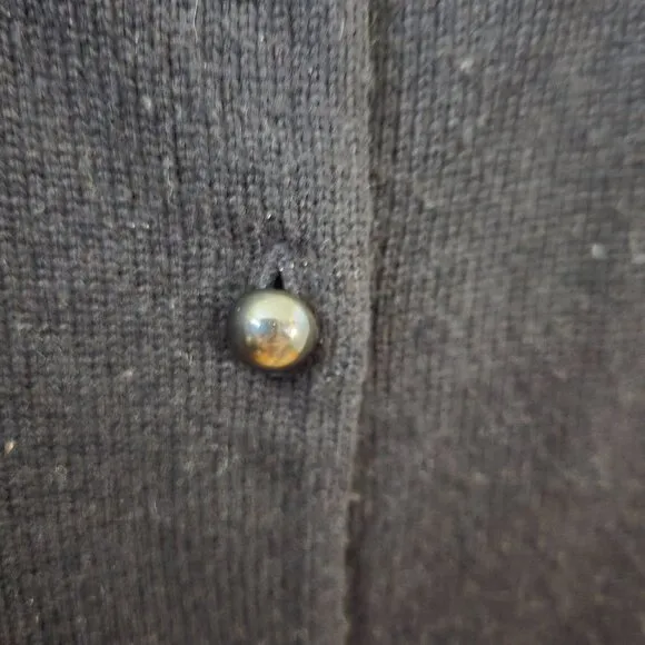 Talbots NWT Silk Cashmere Gunmetal Button Crewneck Cardigan Sweater Size XL