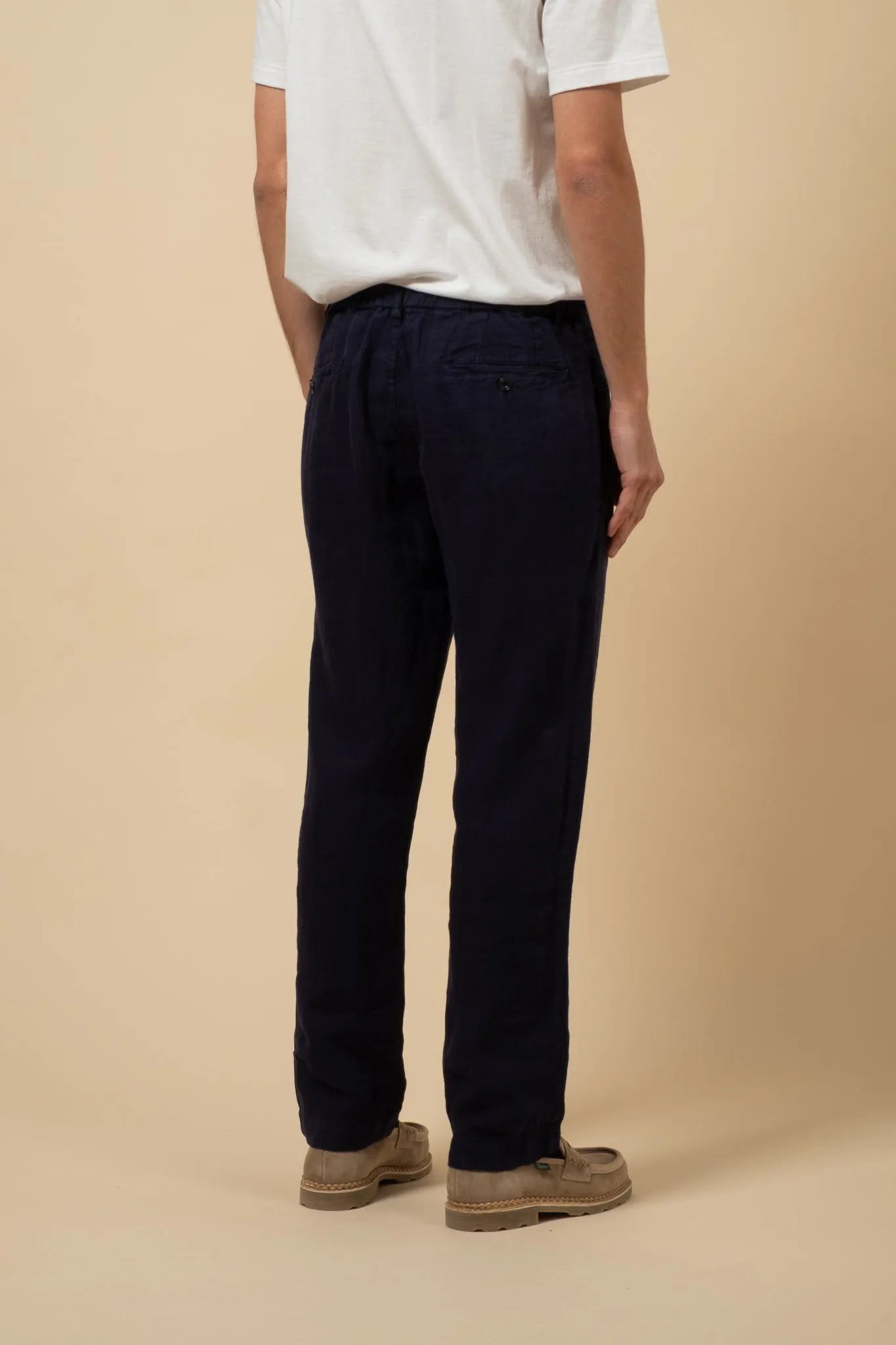 Tanker Pants Washed Linen - Navy
