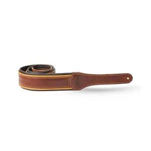Taylor Century 2.5Inch Guitar Strap, Medium Brown/Butterscotch/Black Leather