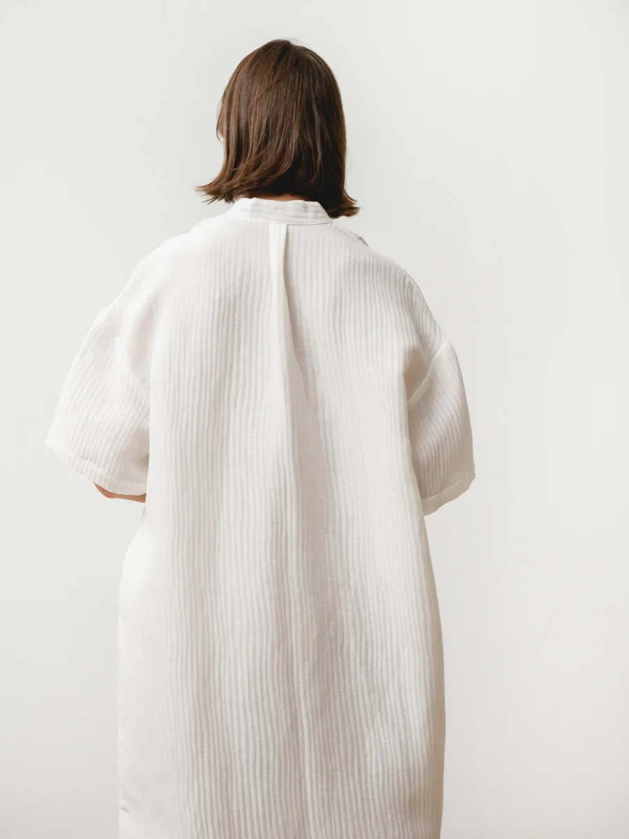 tenn dress - silk linen white