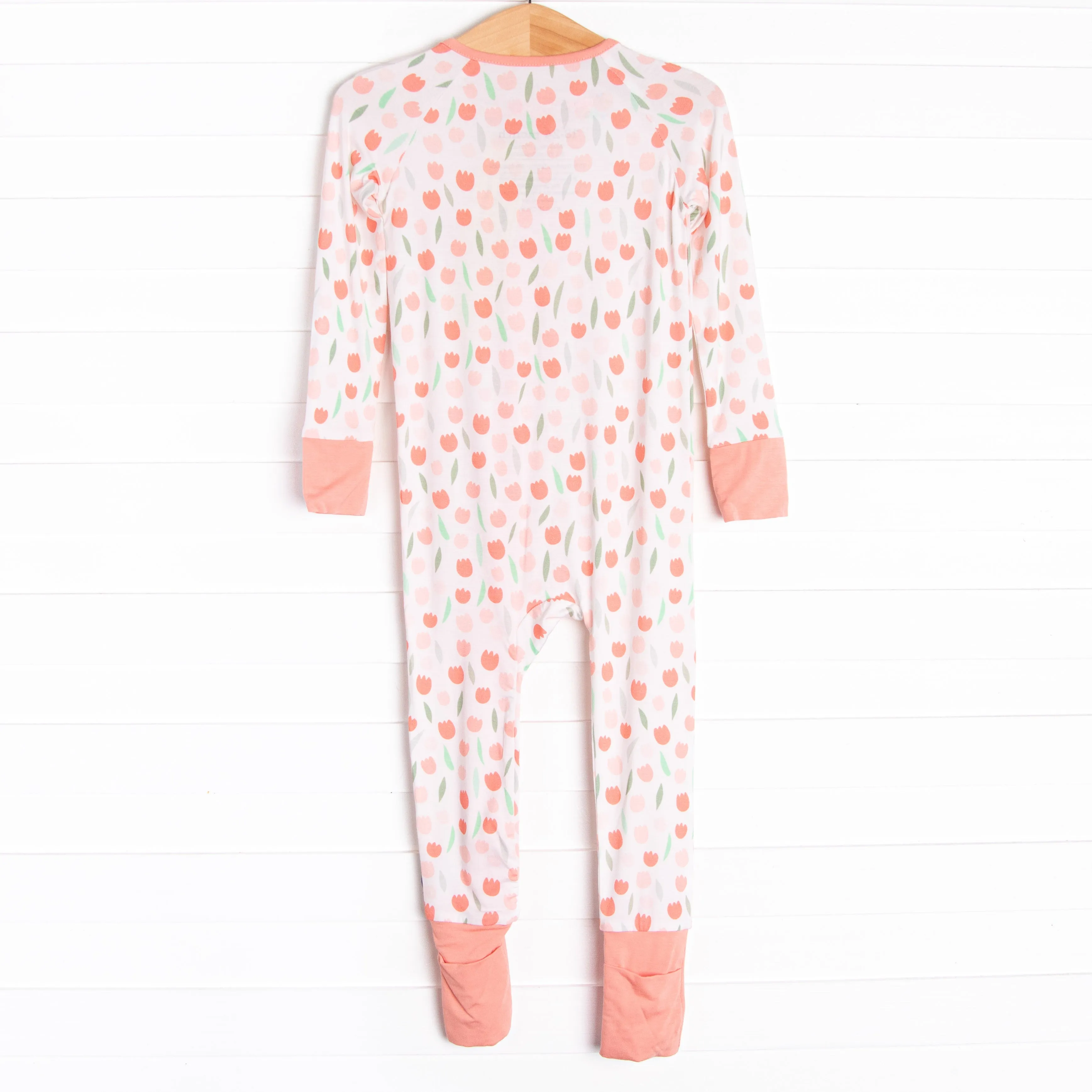 Terracotta Tulips Bamboo Zippy Pajama, Red