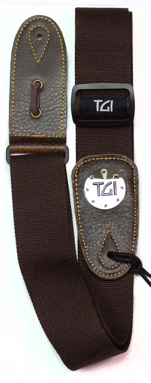 TGI Guitar Electric/Acoustic Strap Woven Brown