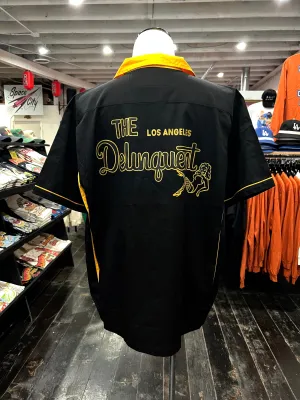 The Delinquent LA Bowling Shirt in Black/Yellow