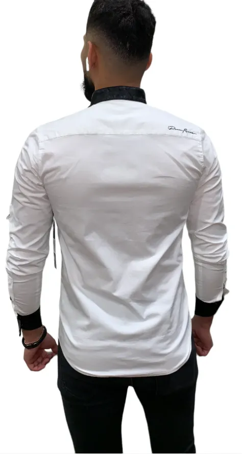 'The Edge' Leather and Zip trims Shirt