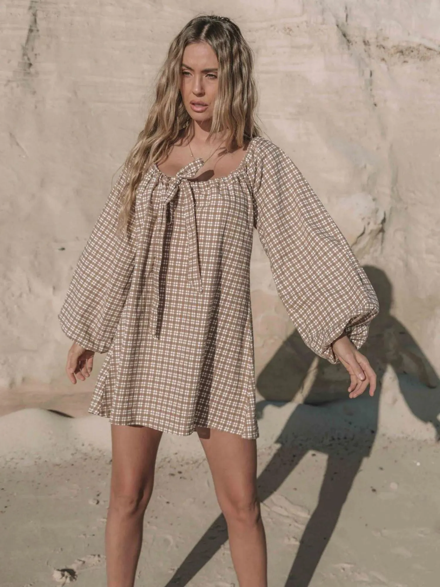 The Freddi Dress | 'Gingham' Mocha