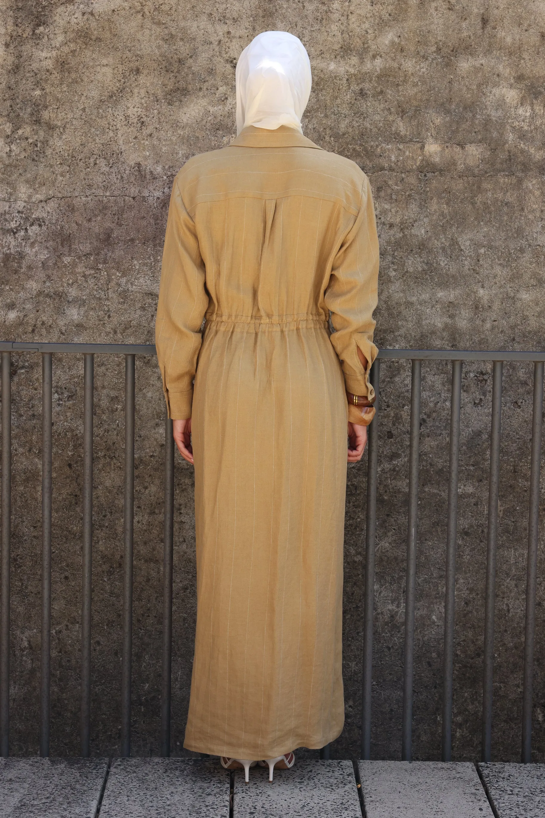 The Sofra Dress Mustard Stripe
