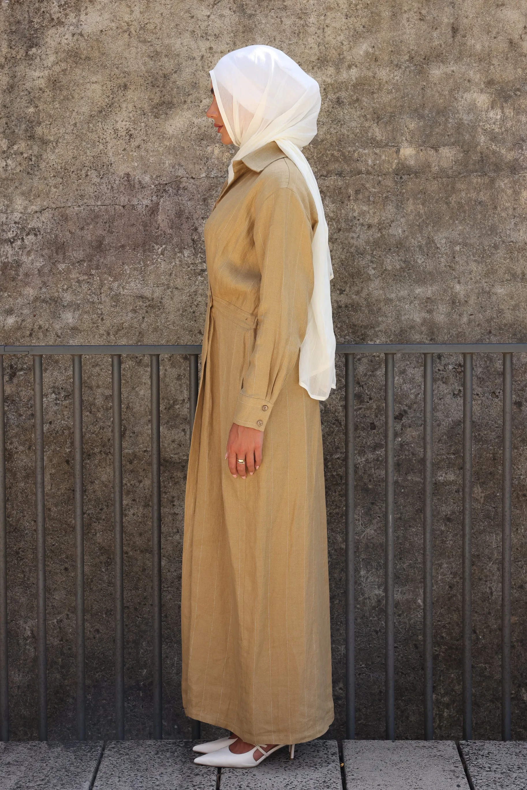 The Sofra Dress Mustard Stripe