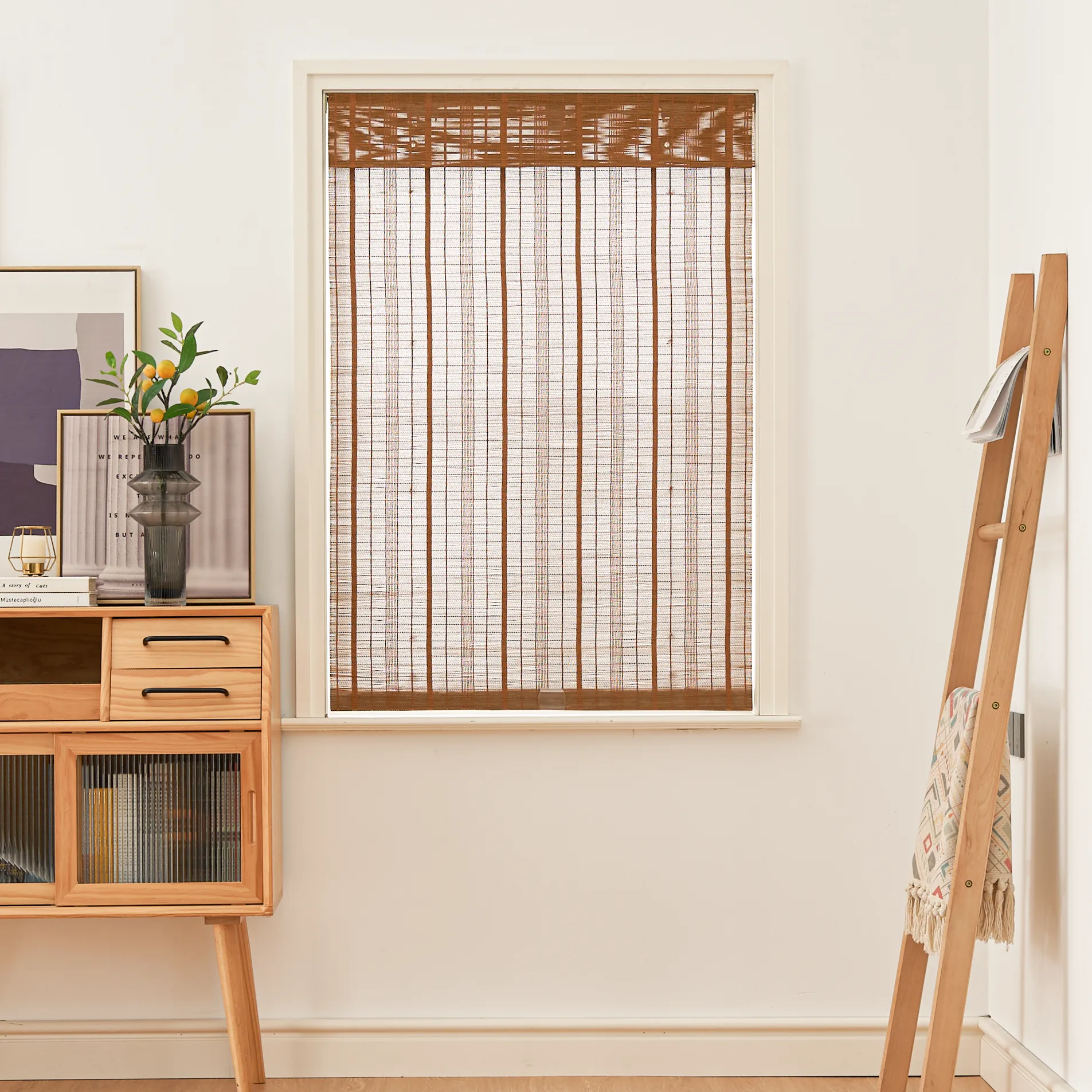 Tina Woven Bamboo Shade| Deep Carbon