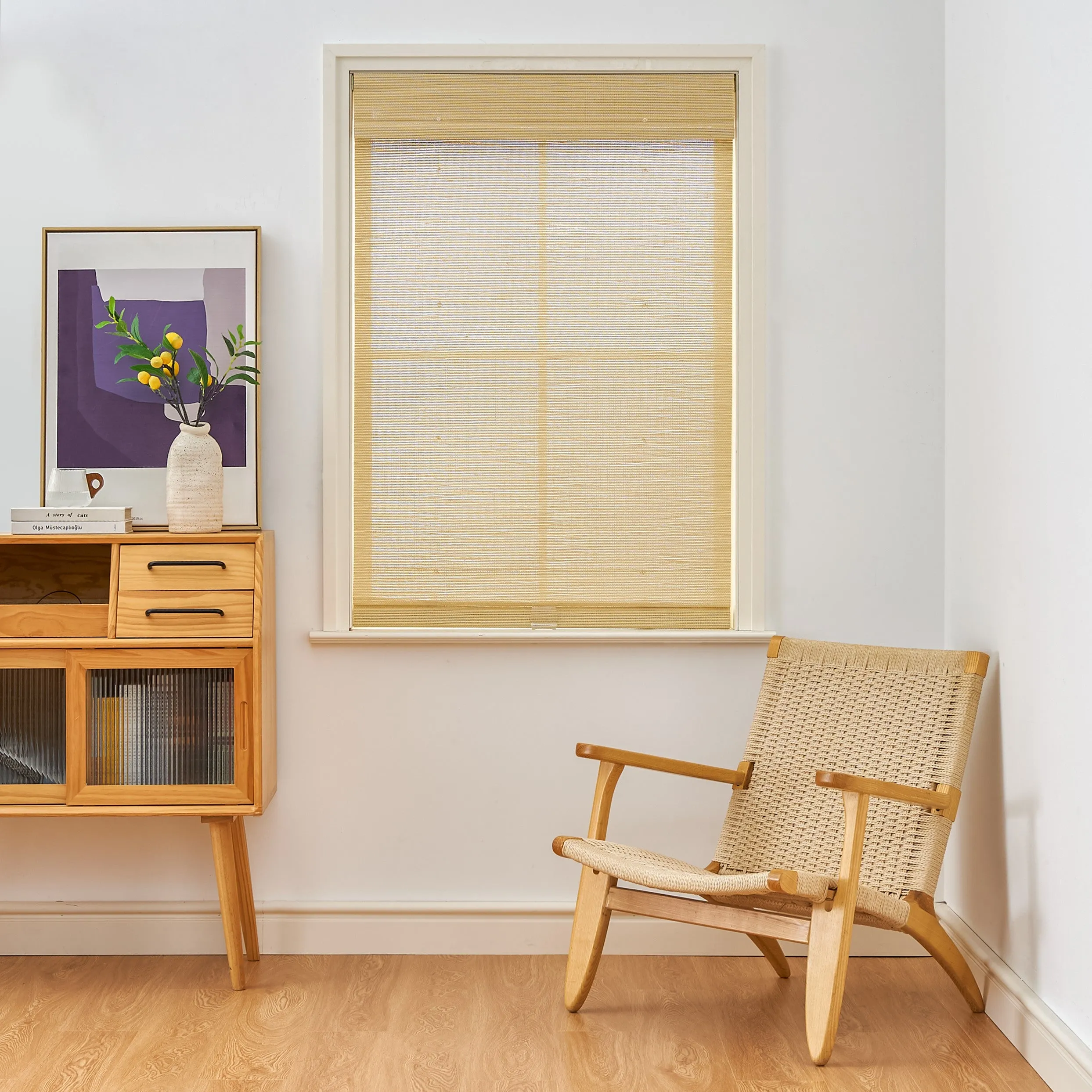 Tina Woven Bamboo Shade| Ivory White
