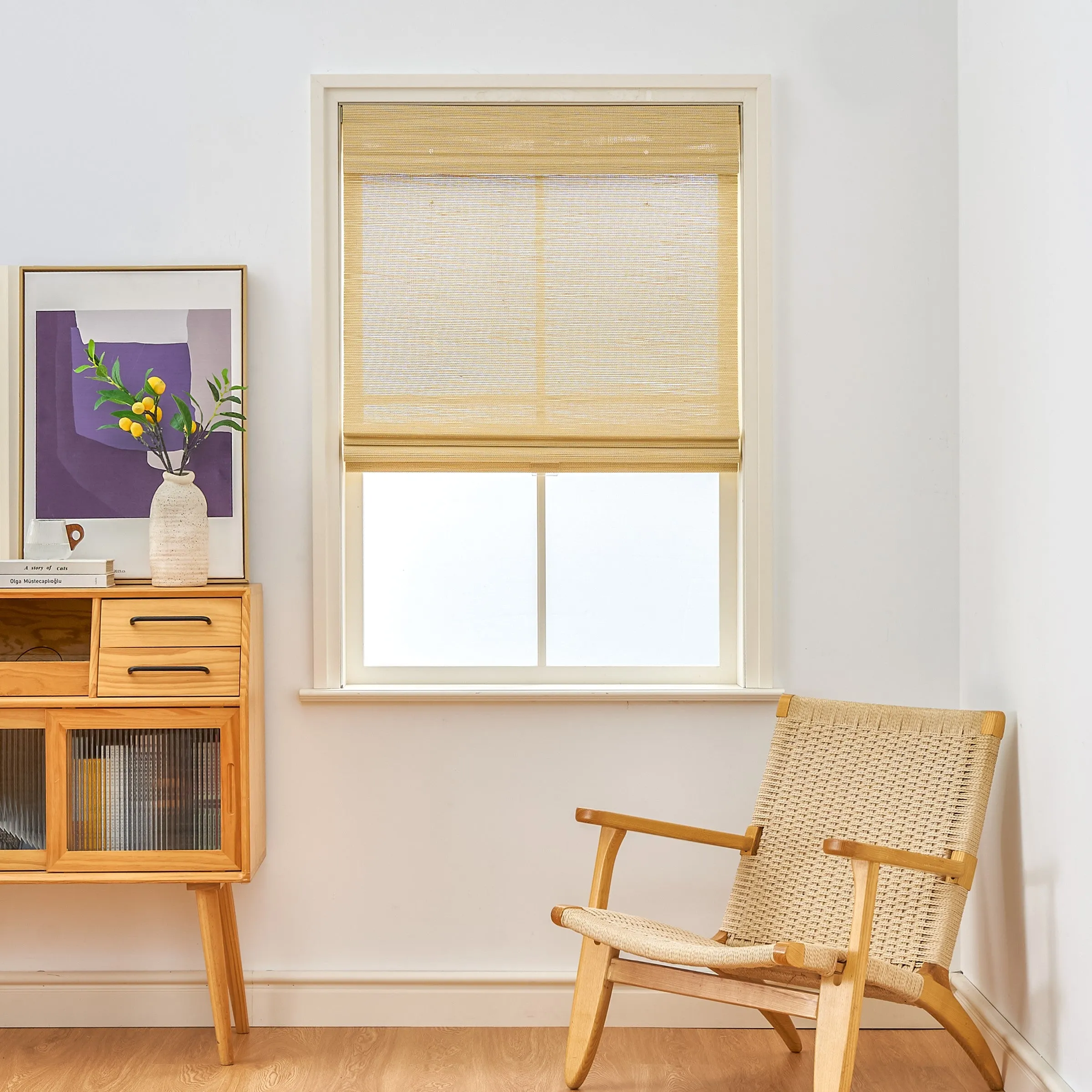 Tina Woven Bamboo Shade| Ivory White