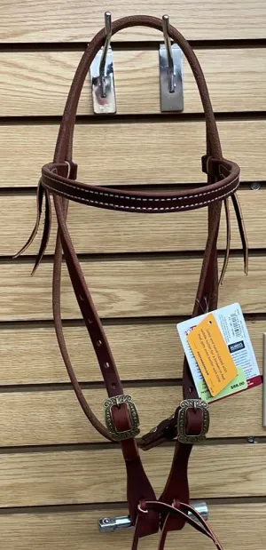 TK10010-00-23 Headstall Browband Vintage Center Canyon Rose Harness Leather