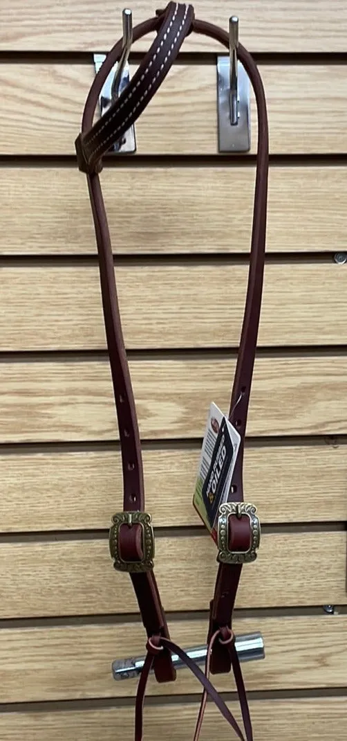 TK10010-01-23 Headstall Browband Vintage Center Canyon Rose Harness Leather