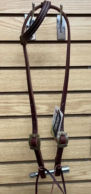 TK10010-01-23 Headstall Browband Vintage Center Canyon Rose Harness Leather