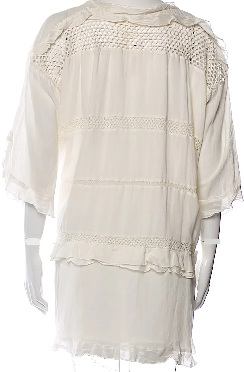 ÉTOILE ISABEL MARANT Paris. Cream Crochet Oversized Mini Dress