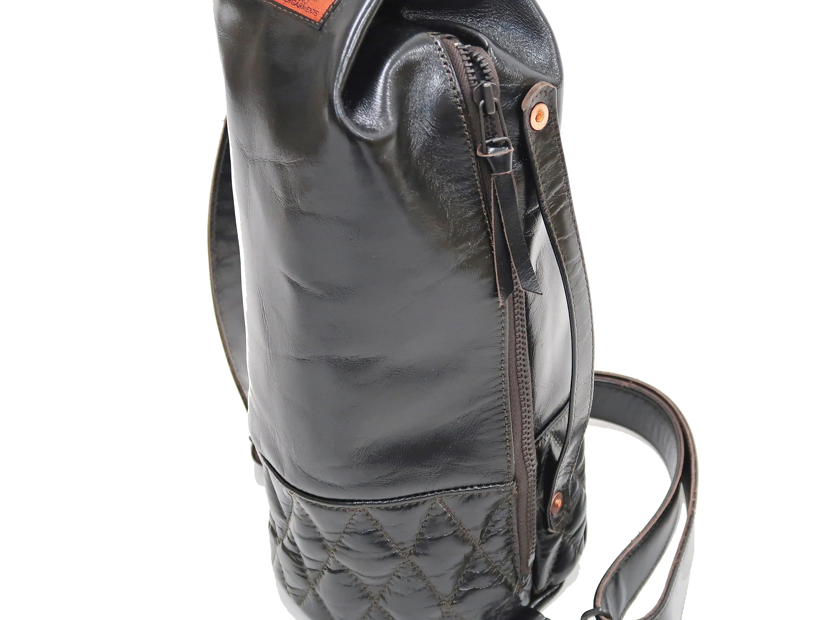 TOYS McCOY Leather Mini Duffle Sling Bag Men's Casual Small Crossbody Bag TMA2423 030 Black