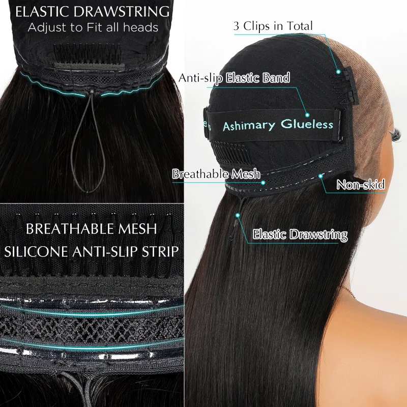 Trendy Ready to Wear Blonde Highlight Glueless Pre Cut Lace Body Wave Wigs with Pre Plucked Hairline & Bleached Knots