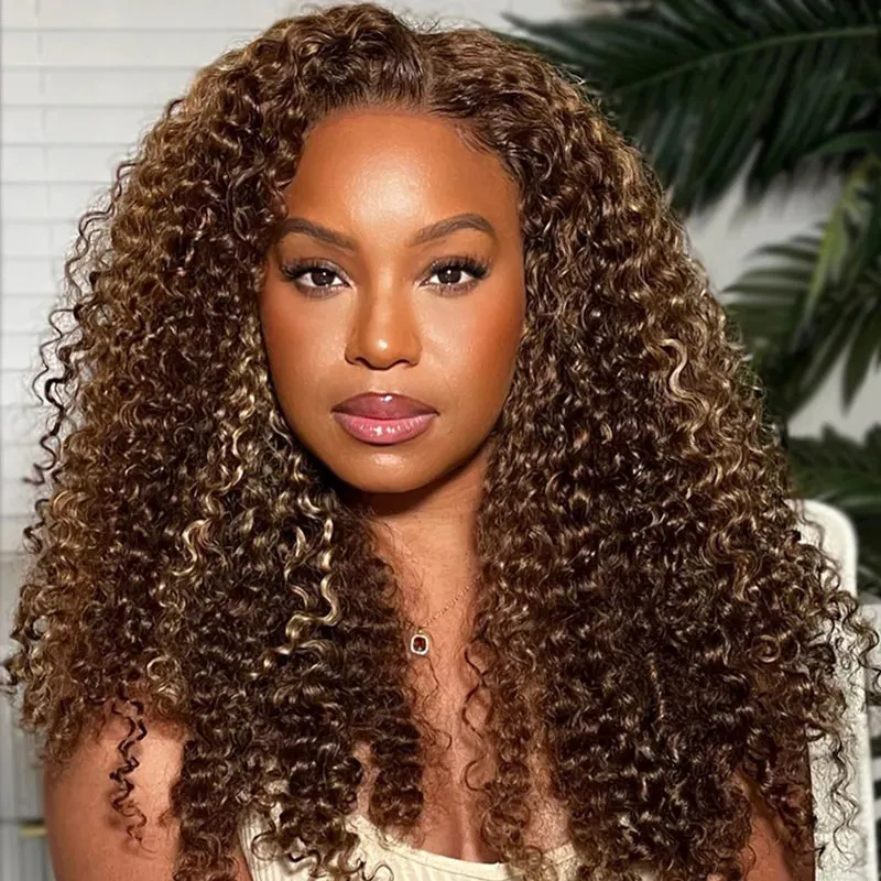Trendy Ready to Wear Blonde Highlight Glueless Pre Cut Lace Body Wave Wigs with Pre Plucked Hairline & Bleached Knots