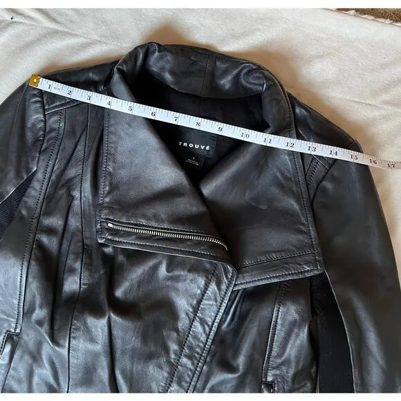 Trouvé Black Leather Jacket Size Small