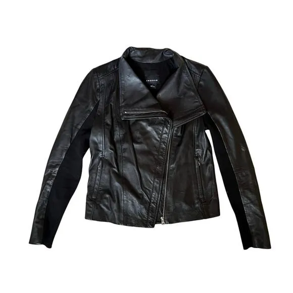 Trouvé Black Leather Jacket Size Small