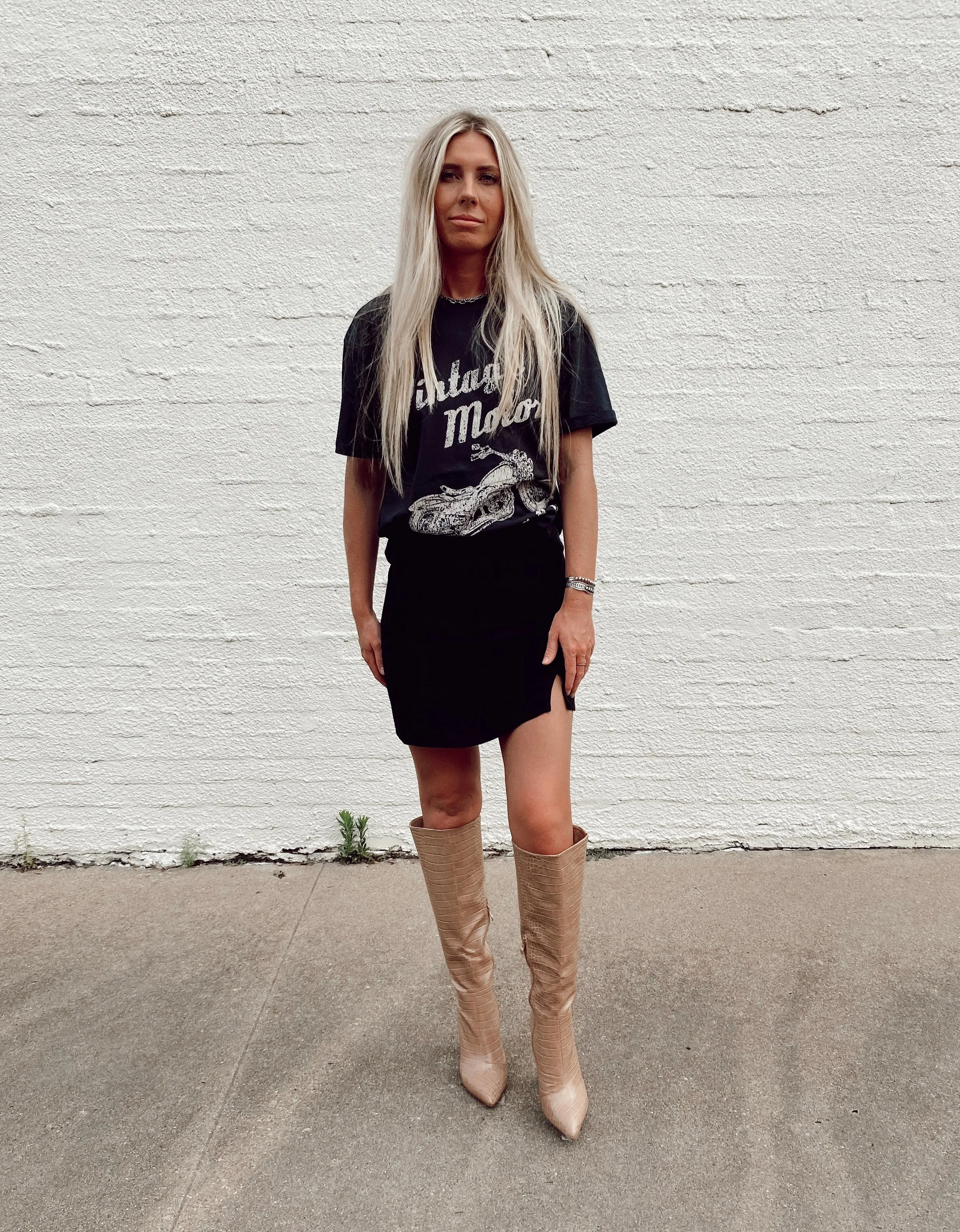 Tyra Mini Skirt ~ Black Linen