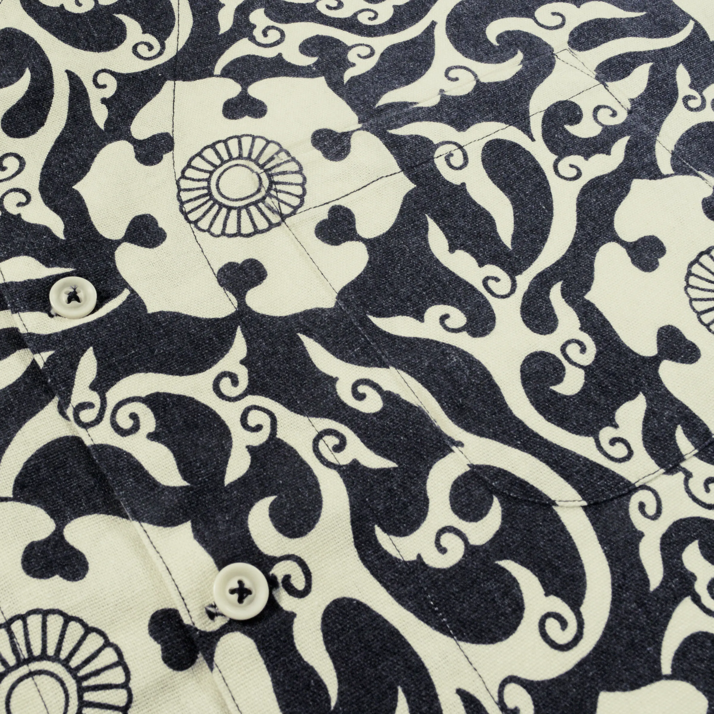 [UNISEX] SCROW ART X LOCO MOSQUITO JINJYA TRIBAL BLACK / IVORY SHIRT