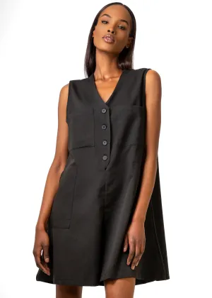 V-Neck Buttoned Romper