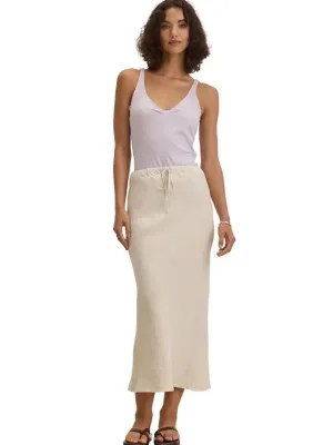 Velvet - Beka Linen Skirt in Bisque